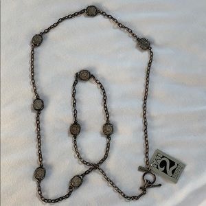 Tat2 Faustina Coin Necklace In Gunmetal with tags
